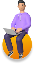 Sitting Man With Laptop